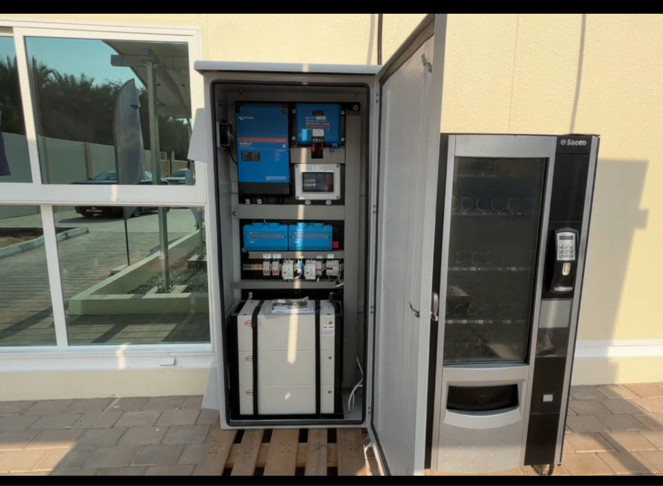 Interior view of DinoTech vending machine equipment